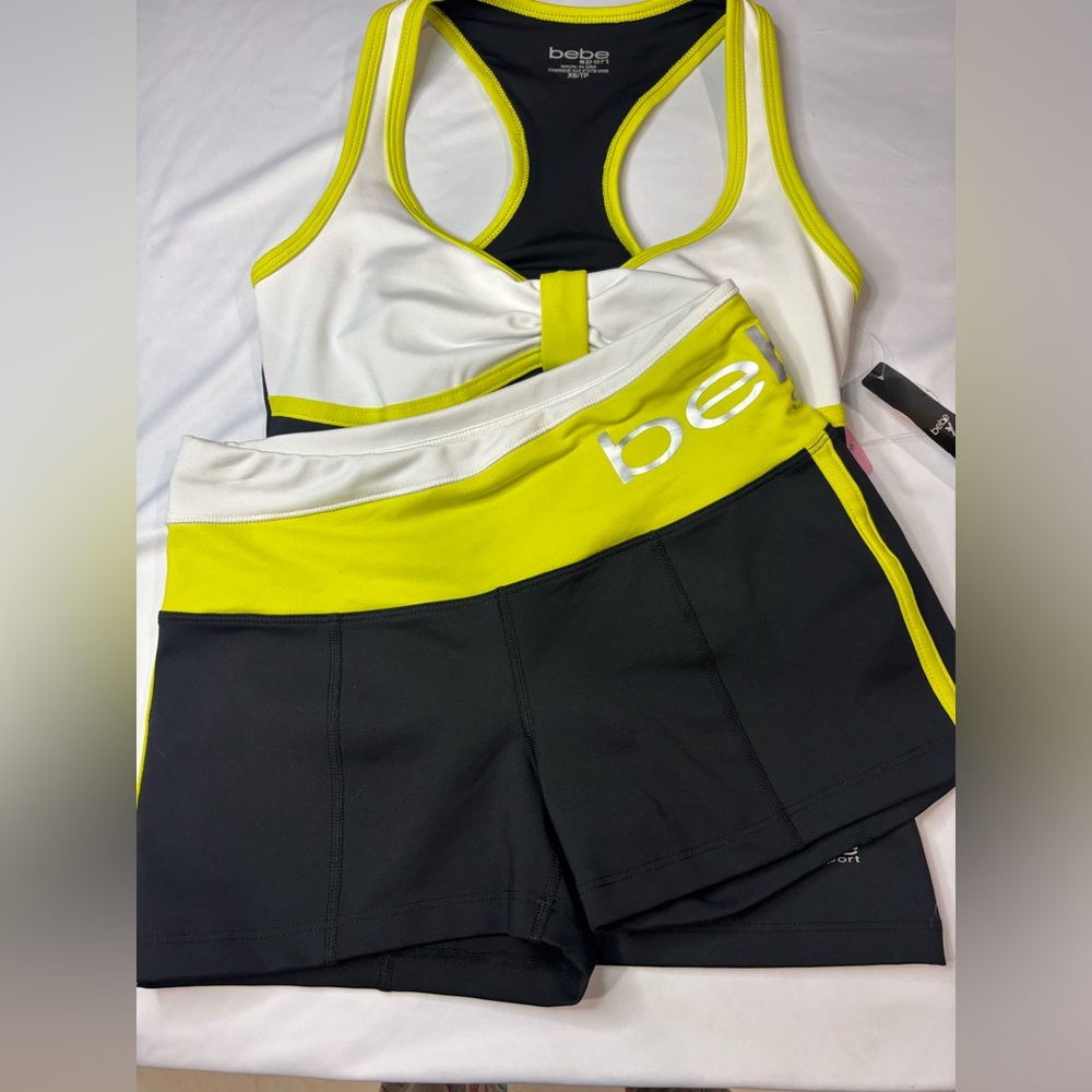 Y2K Bebe vintage Made in the USA
Neon Yellow & Black Athletic Shorts & Tops